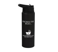 Pregnancy Reveal Announcement Rocked The Boat First Mate Stainless Steel Insulated Water Bottle