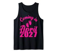 Pregnancy Reveal Coming in April 2027 Expecting Mom Dad Tank Top