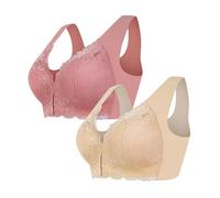 Pregnancy Ring Set Thin No Laces Underwear Breathable Comfortable Large Size Brater Buckle Women Bra Deep V Neck Vest Bralette Wireless Leggings Set 3, Pink, L