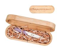 Pregnancy Test Announcement Box - Wooden Souvenir Box, Keepsake Case, Raffia Memories Holder | Sincere Revelation Gift for Grandparents Husband Family Result