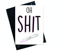 Pregnancy Test Card Oh Shit Pregnancy Card Pregnancy Congratulations Card Funny Pregnancy Announcement Funny New Baby Card New Parents PC545