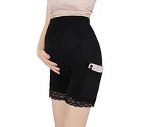 Pregnancy Underwear Over Bump Maternity Knickers Shorts Anti Chafing Shorts Women Safety Shorts High Elastic Belly Support Under Dress Shorts Pregnant Pants High Waist Maternity Underwear with Pockets