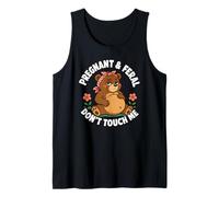Pregnant and Feral Don't Touch Me Bear Funny Pregnancy Tank Top