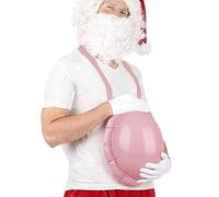 Pregnant Belly Costume - Christmas Santa Big Belly For Festive Holiday Cosplay, Inflatable Adjustable Design With Realistic Look For Men And Women, Costume Prop For Parties Theater Events Holiday