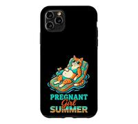 Pregnant Girl Summer Cat Pool Float Graphic Case for iPhone 11 Pro Max