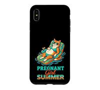 Pregnant Girl Summer Cat Pool Float Graphic Case for iPhone XS Max