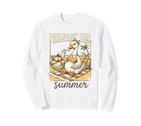 Pregnant Girl Summer Funny Goose Mom On The Beach Sweatshirt