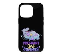 Pregnant Girl Summer Hippo River Float Graphic Case for iPhone 13 Pro