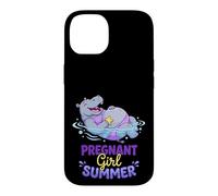 Pregnant Girl Summer Hippo River Float Graphic Case for iPhone 14