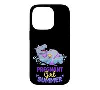 Pregnant Girl Summer Hippo River Float Graphic Case for iPhone 14 Pro