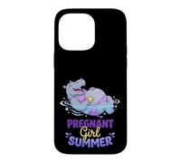 Pregnant Girl Summer Hippo River Float Graphic Case for iPhone 14 Pro Max