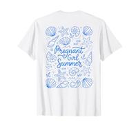 Pregnant Girl Summer Nautical Seashell Expecting Mom Cruise T-Shirt