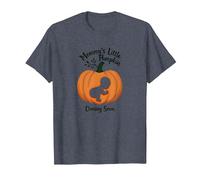 Pregnant Halloween Mommy's Little Pumpkin Coming Soon T-Shirt, Men, Heather Blue, M