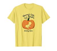 Pregnant Halloween Mommy's Little Pumpkin Coming Soon T-Shirt, Men, Lemon, L