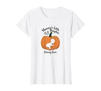 Pregnant Halloween Mommy's Little Pumpkin Coming Soon T-Shirt, Women, White, 3XL