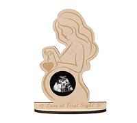 Pregnant Mama Bump Photo Ultrasound Sonogram Wood Picture Frame Expectant mother photo Love at First Sight display Keepsake (style1) (Mama)