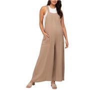 Pregnant Overalls Sales Women Casual Loose Solid Dungarees Maternity Bib Overalls Soft Comfy Jumpsuit Work Overalls Ladies Sleeveless Straps Pocket Wide Leg Jumpsuits Khaki