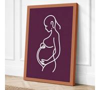 Pregnant Serenity Minimalist Canvas Wall Art Print 24x16 Inch (61 x 41 cm)