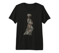 Pregnant Woman Silhouette Floral Nature Art Premium T-Shirt