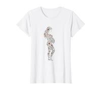 Pregnant Woman Silhouette Floral Nature Art T-Shirt