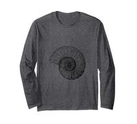 Prehistoric Ammonite Fossil Spiral Art Long Sleeve T-Shirt
