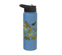 Prehistoric Animals Cartoon Ice Age Extinct Creatures Stainless Steel Insulated Water Bottle