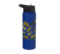 Prehistoric Animals Cartoon Ice Age Extinct Creatures Stainless Steel Insulated Water Bottle