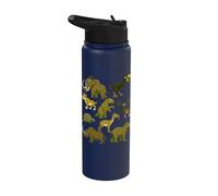 Prehistoric Animals Cartoon Ice Age Extinct Creatures Stainless Steel Insulated Water Bottle