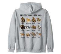Prehistoric Animals Realistic Extinct Wildlife Art Zip Hoodie