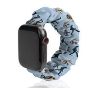 Prehistoric Ape Robot to Man Evolution Replacement Watchband Cute Printed Watch Strap Elastic Solo Loop Bands Compatible for Apple Watch 38mm/40mm