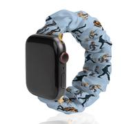 Prehistoric Ape Robot to Man Evolution Replacement Watchband Cute Printed Watch Strap Elastic Solo Loop Bands Compatible for Apple Watch 42mm/44mm