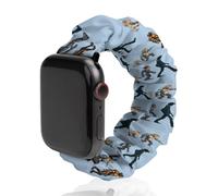 Prehistoric Ape Robot to Man Evolution Replacement Watchband Cute Printed Watch Strap Elastic Solo Loop Bands Compatible for Apple Watch 42mm/44mm