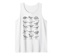 Prehistoric Dinosaur Chart Dino Paleontology Dinosaurs Tank Top