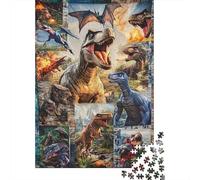 Prehistoric Dinosaur Forest Adventure 1000 Piece Jigsaw Puzzle Paper for Adults Dinosaur Scene Focus Relaxation Family Entertainment Home Decor Gift 70x50cm/1000pcs