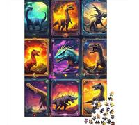 Prehistoric Dinosaur Illustration 1000 Piece Jigsaw Puzzle Paper for Adults Artistic Dino Theme Puzzle Game for Family Stress Relief Home Decor Gift 38x26cm/1000pcs