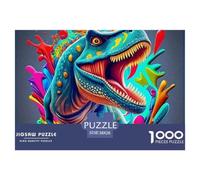 Prehistoric Dinosaur Jigsaw Puzzle for Adults 1000 Piece Jigsaw Puzzle Colorful Art Style Paper Leisure Focus Home Decor Gift 38x26cm/1000pcs