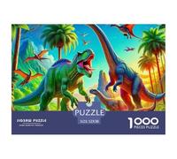 Prehistoric Dinosaur Tropical Jungle 1000 Piece Jigsaw Puzzle Jigsaw Puzzle for Adults Paper Puzzle Game Relax Focus Family Interaction Home Decoration Gift 52x38cm/1000pcs