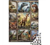 Prehistoric Dinosaurs 1000 Piece Jigsaw Puzzle Paper for Adults Ancient Animal Restoration Scene Puzzle Game for Family Stress Relief Home Decor Gift 52x38cm/1000pcs