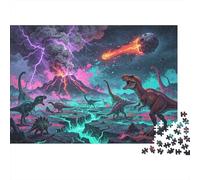 Prehistoric Dinosaurs Jigsaw Puzzles 1000 Pieces Recycled Paper Volcanic Scene Adult Jigsaws Developing Boy & Girl‘s Intelligence Educational Game for Family 70x50cm/1000pcs
