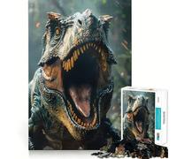 Prehistoric Dinosaurs Worl Teenagers 1000 Piece Jigsaw Puzzle Memory Gain Light Relax Design Assembly Wall Art Decor (50x75cm)
