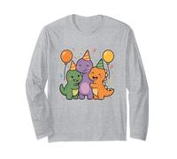 Prehistoric Pal Party. Cute Kawaii Dino Friends Long Sleeve T-Shirt
