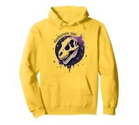 Prehistoric Soul Dinosaur Fossil Art for Paleontology Fans Pullover Hoodie, Adult Unisex, Lemon, XL