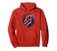 Prehistoric Soul Dinosaur Fossil Art for Paleontology Fans Pullover Hoodie, Adult Unisex, Red, S