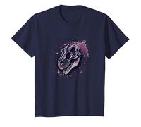 Prehistoric Soul Dinosaur Fossil Art for Paleontology Fans T-Shirt, Kids, Navy, 4 Years
