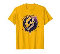 Prehistoric Soul Dinosaur Fossil Art for Paleontology Fans T-Shirt, Men, Bright Gold, 3XL