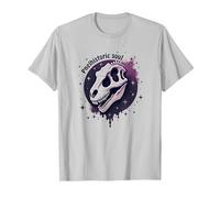 Prehistoric Soul Dinosaur Fossil Art for Paleontology Fans T-Shirt, Men, Silver, 3XL