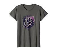 Prehistoric Soul Dinosaur Fossil Art for Paleontology Fans T-Shirt, Women, Asphalt, M