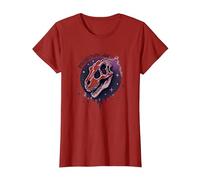 Prehistoric Soul Dinosaur Fossil Art for Paleontology Fans T-Shirt, Women, Cranberry, M