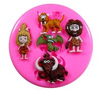 Prehistoric Stone Age Caveman Woman Dinosaur Silicone Mould Mold for Cake Decorating Cake Cupcake Toppers Icing Sugarcraft Tool by Fairie Blessings