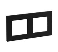 Preis-Zone Niloe Step Flush-Mounted Cover Frame 2-Way Black, Zinc, 86 x 157 mm, CE, Electrical Outlet Cover Frame